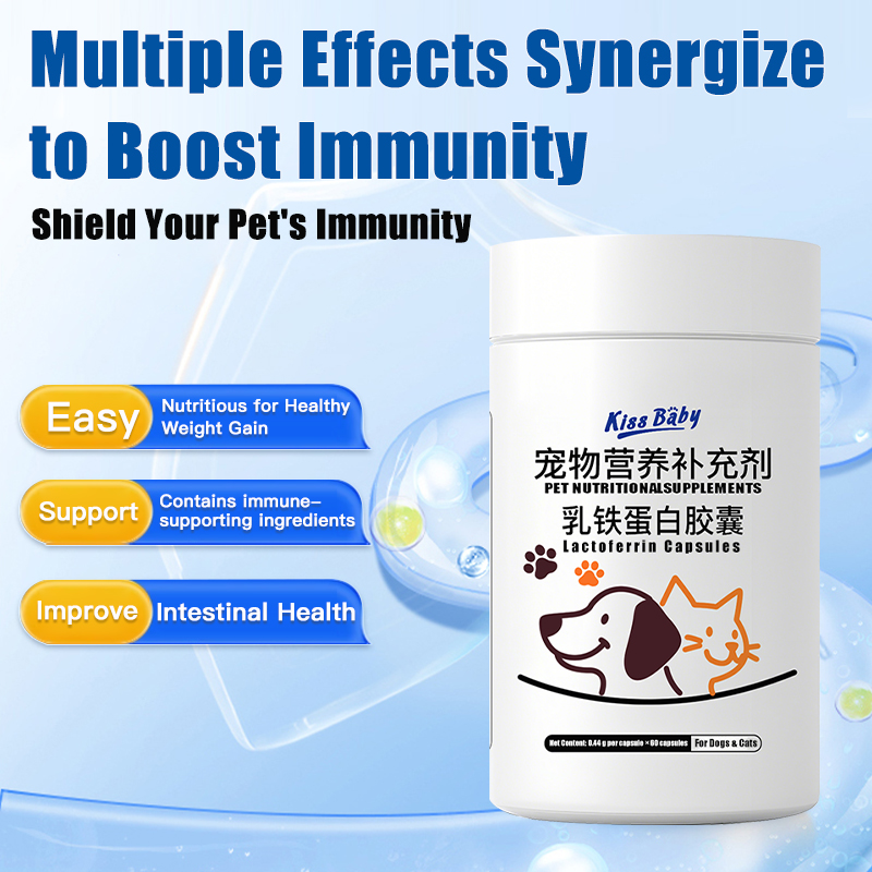 Pet Lactoferrin Capsules for Dogs & Cats, General Use for Kittens, Puppies & Pregnant Pets, 60 Capsules, Immune Support