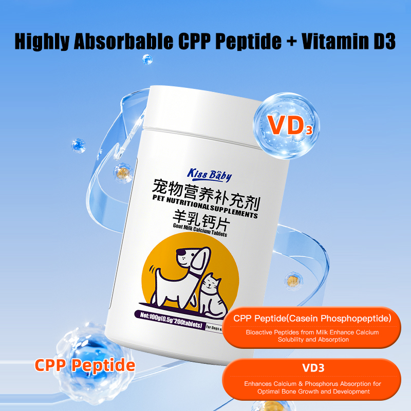 Pet Milk Calcium Tablets for Cats & Dogs | Joint Care & Bone Strengthening, Goat Milk Powder, Mineral Calcium Supplement for All Ages