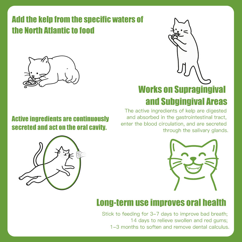 Kissbaby Pet Teeth Cleaning Powder for Cats & Dogs - Oral Hygiene, Reduce Bad Breath, Prevent Tartar & Plaque